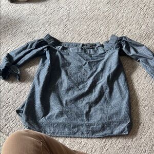 Women's Off-Shoulder Chambray Denim Top